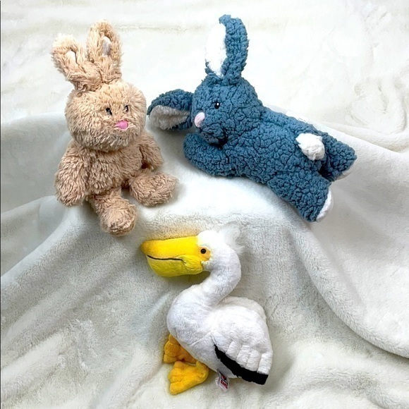 Ganz, Lot of 2 Bunnies & One Pelican - Picture 1 of 10